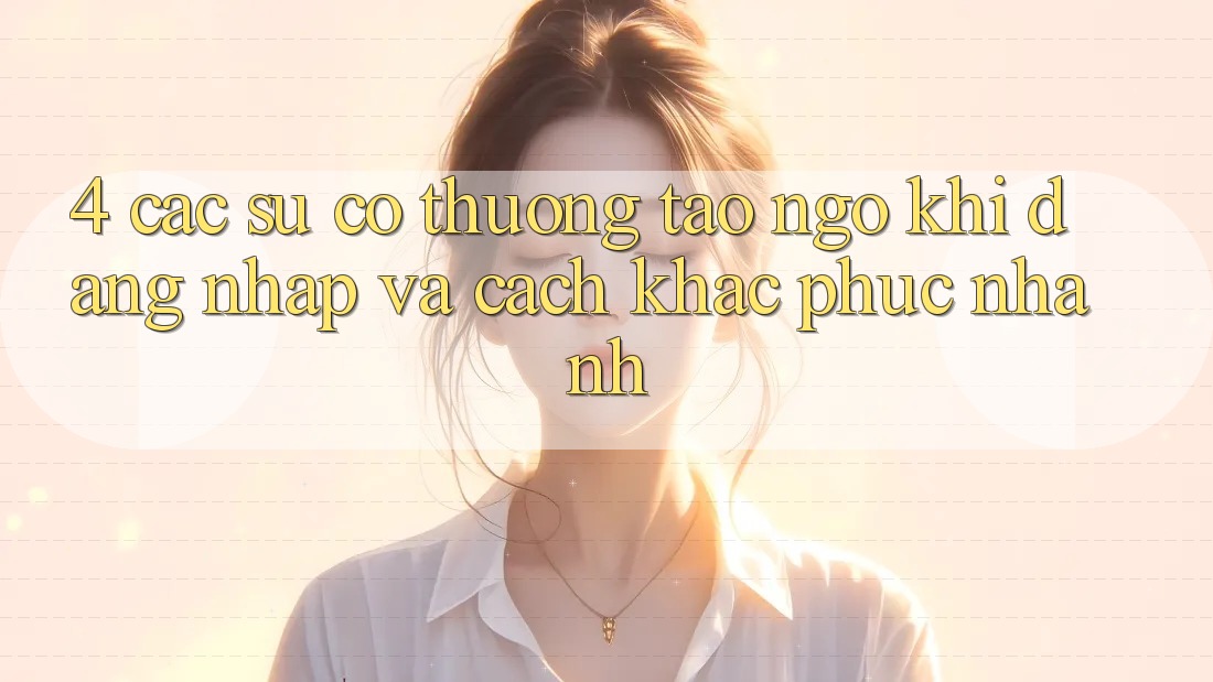 4. Các Sự Cố Thường Tao ngộ Khi Đăng Nhập Và Cách Khắc Phục Nhanh